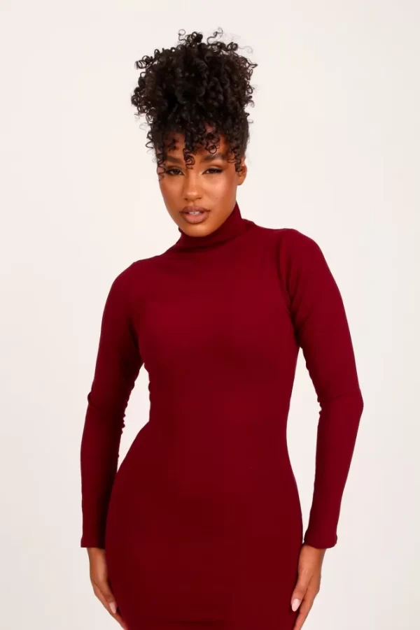 Vestido Manga Longa  Lady Griffe Marsala - Image 2